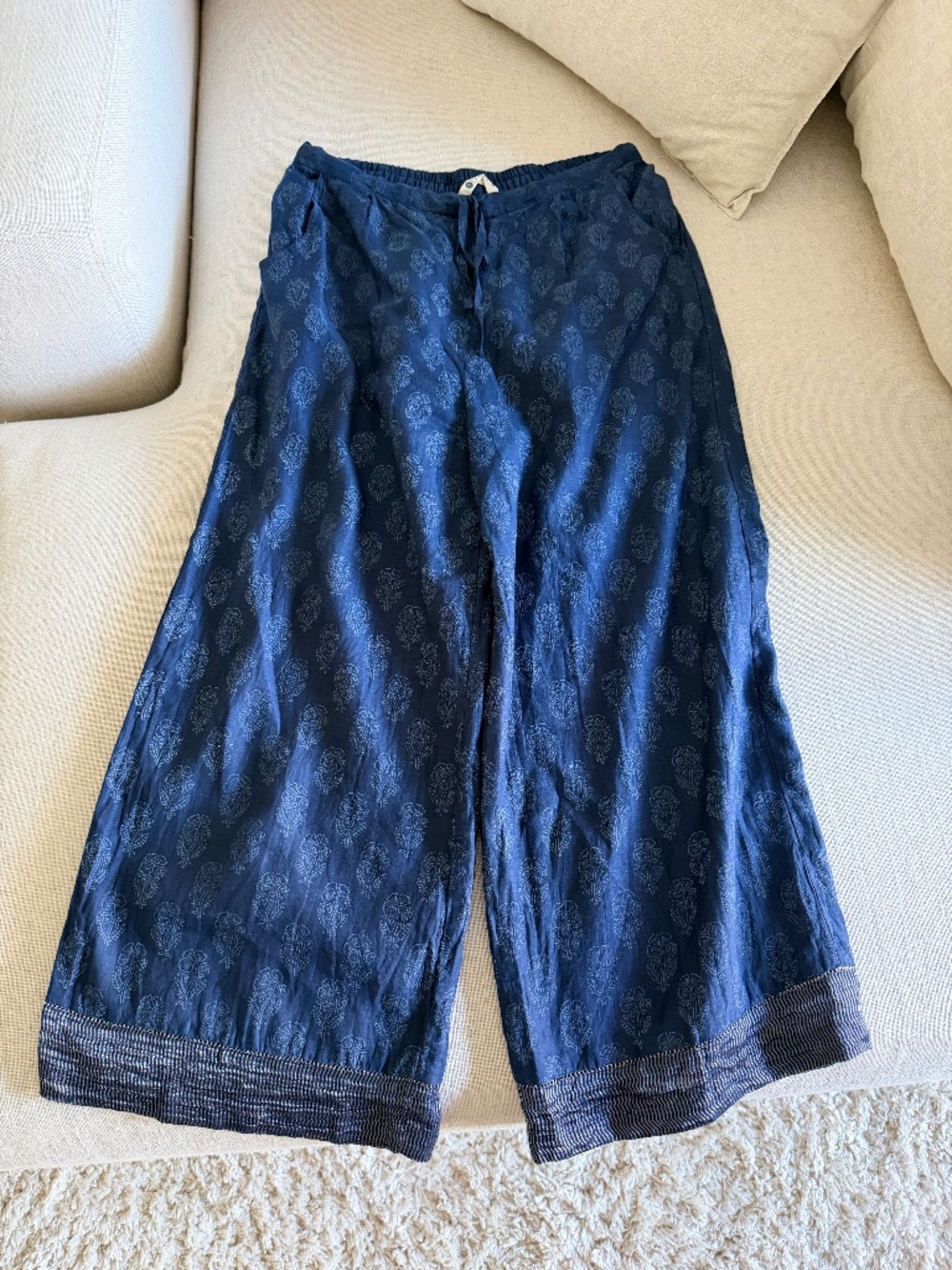 Indian Cropped Pants, Cotton/Silk, Size M